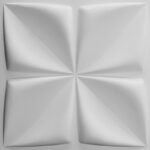 La imagen muestra un panel decorativo 3D Aryl que es blanco. Este panel tiene un diseño de una flor, lo que le da una apariencia elegante y atractiva. Se puede visualizar este complemento en una habitación, probablemente como pieza central de la pared, añadiendo estilo y profundidad al espacio. Es perfecto para agregar un toque cómodo a cualquier habitación en Bogotá.